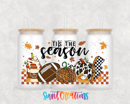 Tis The Season UV DTF Transfer Tumbler Wrap | Football Pumpkin Fall | DTF147 - Swiit Creations