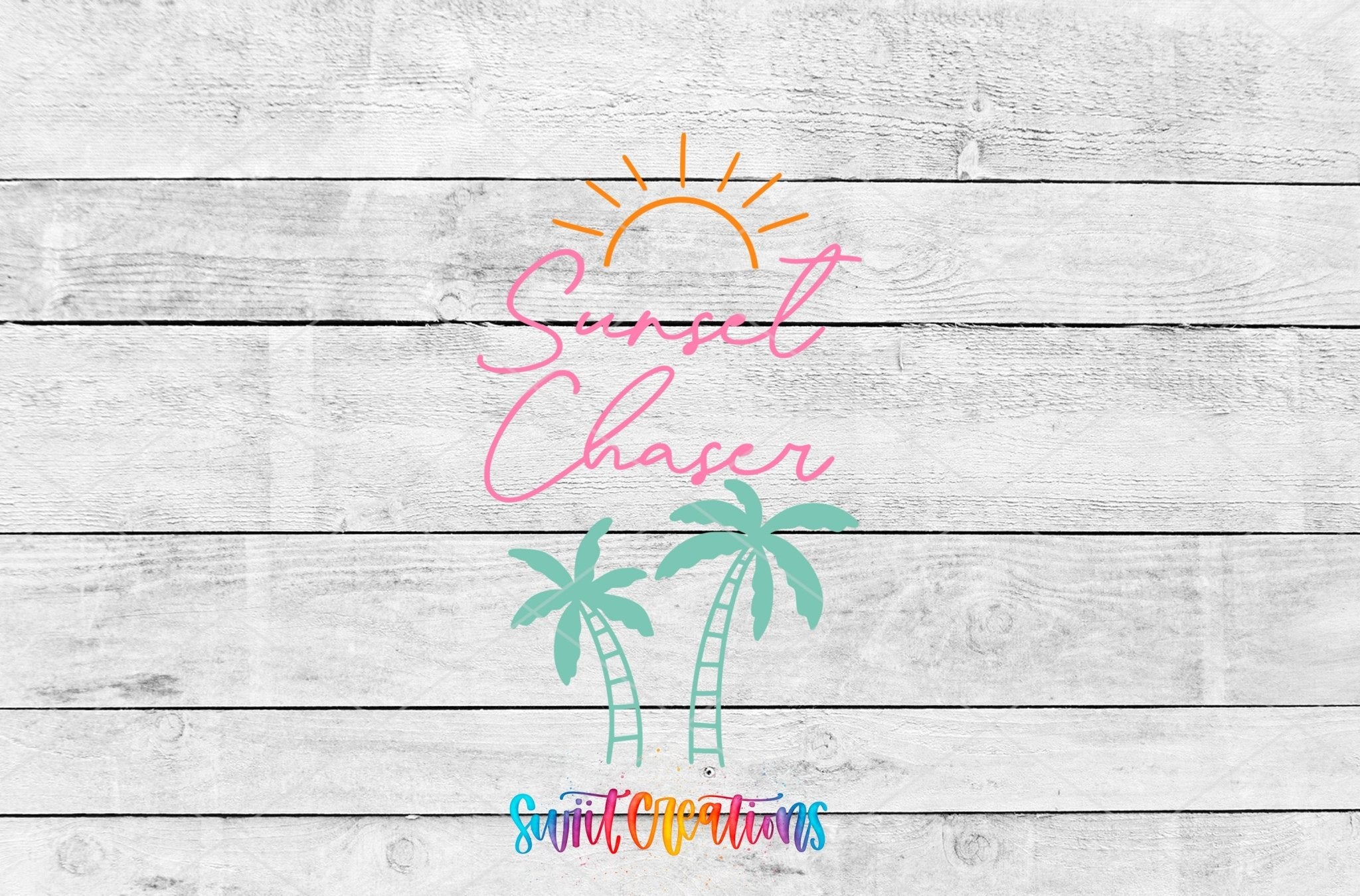 Tropical Beach Keychain UV DTF Transfer | Sunset Chaser Palm Tree Charm Art | MK2068 - Swiit Creations
