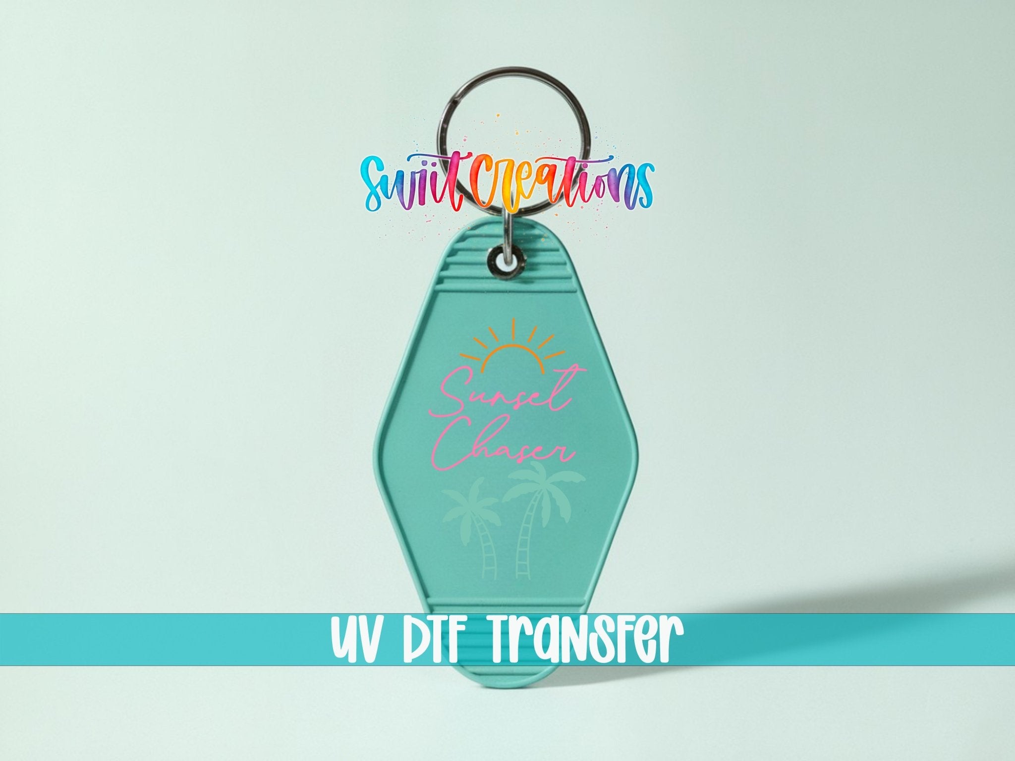 Tropical Beach Keychain UV DTF Transfer | Sunset Chaser Palm Tree Charm Art | MK2068 - Swiit Creations