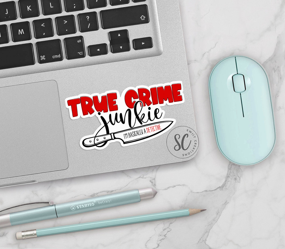 True Crime Junkie Sticker SS675 - Swiit Creations