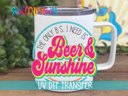 UV DTF Decal - Beer Glass Decal | Waterproof Scratch Resistant Tumbler Wrap | UV847 - Swiit Creations