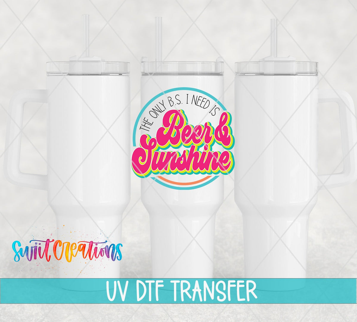 UV DTF Decal - Beer Glass Decal | Waterproof Scratch Resistant Tumbler Wrap | UV847 - Swiit Creations
