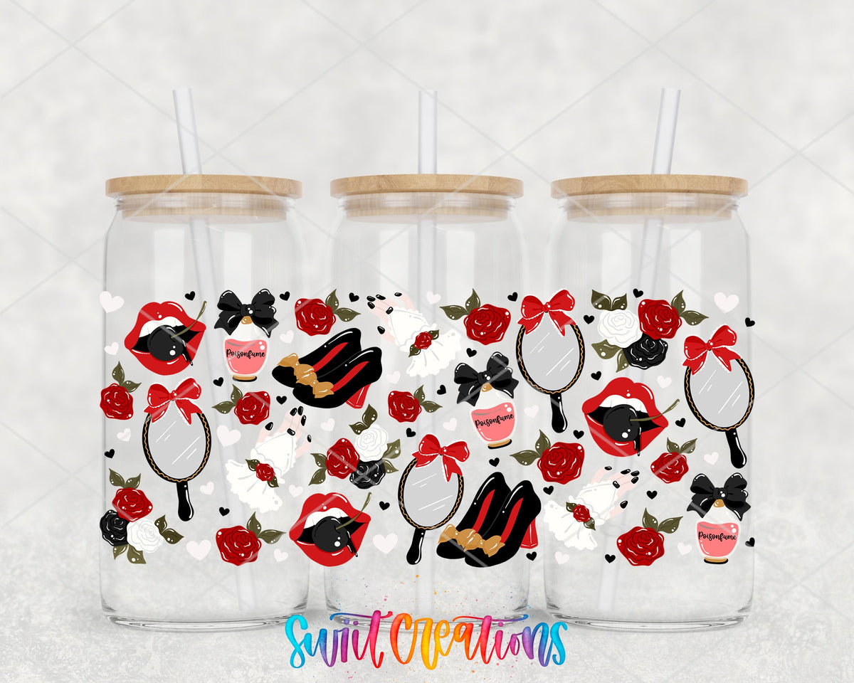 Valentine Roses and Mirror Gothic UV DTF Transfer Tumbler Wrap | DTF326 - Swiit Creations