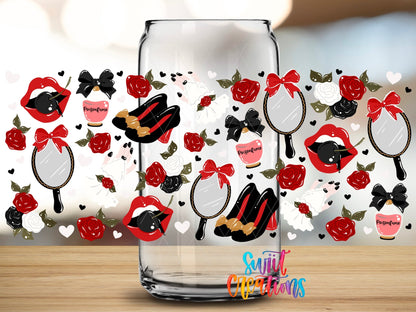 Valentine Roses and Mirror Gothic UV DTF Transfer Tumbler Wrap | DTF326 - Swiit Creations