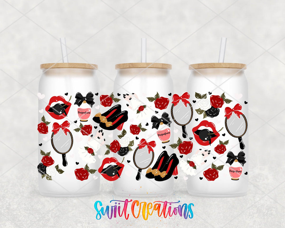 Valentine Roses and Mirror Gothic UV DTF Transfer Tumbler Wrap | DTF326 - Swiit Creations