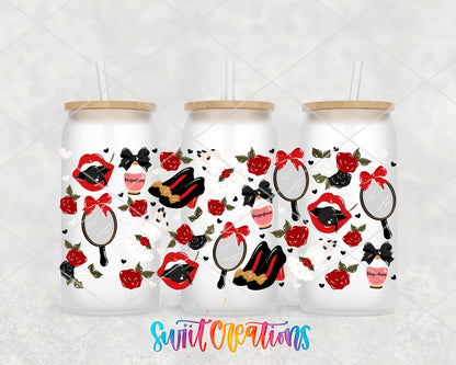 Valentine Roses and Mirror Gothic UV DTF Transfer Tumbler Wrap | DTF326 - Swiit Creations