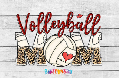 Volleyball Mom UV DTF Transfer Tumbler Wrap | Leopard Print Sports | DTF222 - Swiit Creations