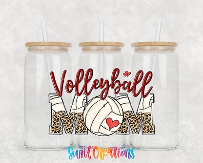 Volleyball Mom UV DTF Transfer Tumbler Wrap | Leopard Print Sports | DTF222 - Swiit Creations