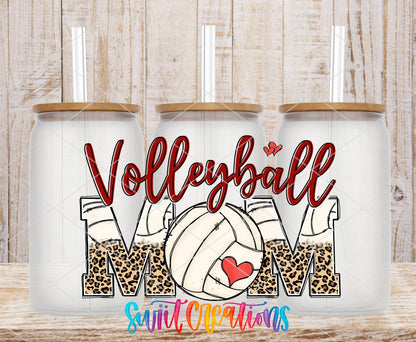Volleyball Mom UV DTF Transfer Tumbler Wrap | Leopard Print Sports | DTF222 - Swiit Creations