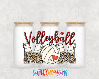 Volleyball Mom UV DTF Transfer Tumbler Wrap | Leopard Print Sports | DTF222 - Swiit Creations