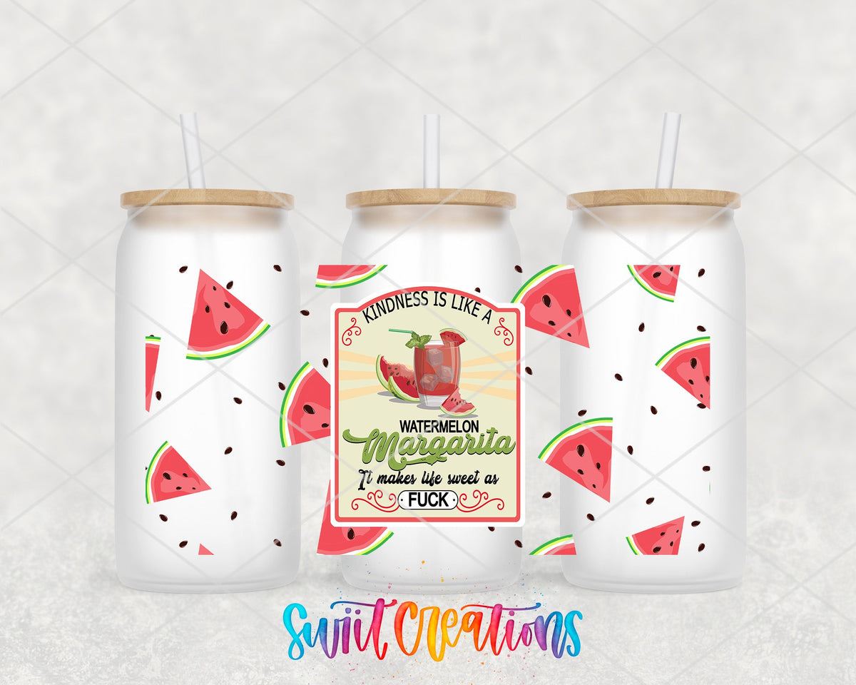 Watermelon Margarita UV DTF Transfer Tumbler Wrap | Funny Summer Drink | DTF213 - Swiit Creations