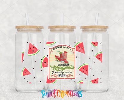 Watermelon Margarita UV DTF Transfer Tumbler Wrap | Funny Summer Drink | DTF213 - Swiit Creations