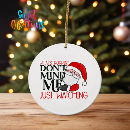 What's Poppin Santa Christmas UV DTF Ornament Transfer | O-1687 - Swiit Creations