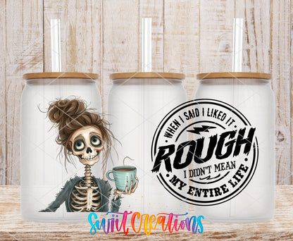 When I Said I Liked It Rough UV DTF Transfer Tumbler Wrap | Skeleton Coffee Adult Humor Wrap | DTF005 - Swiit Creations