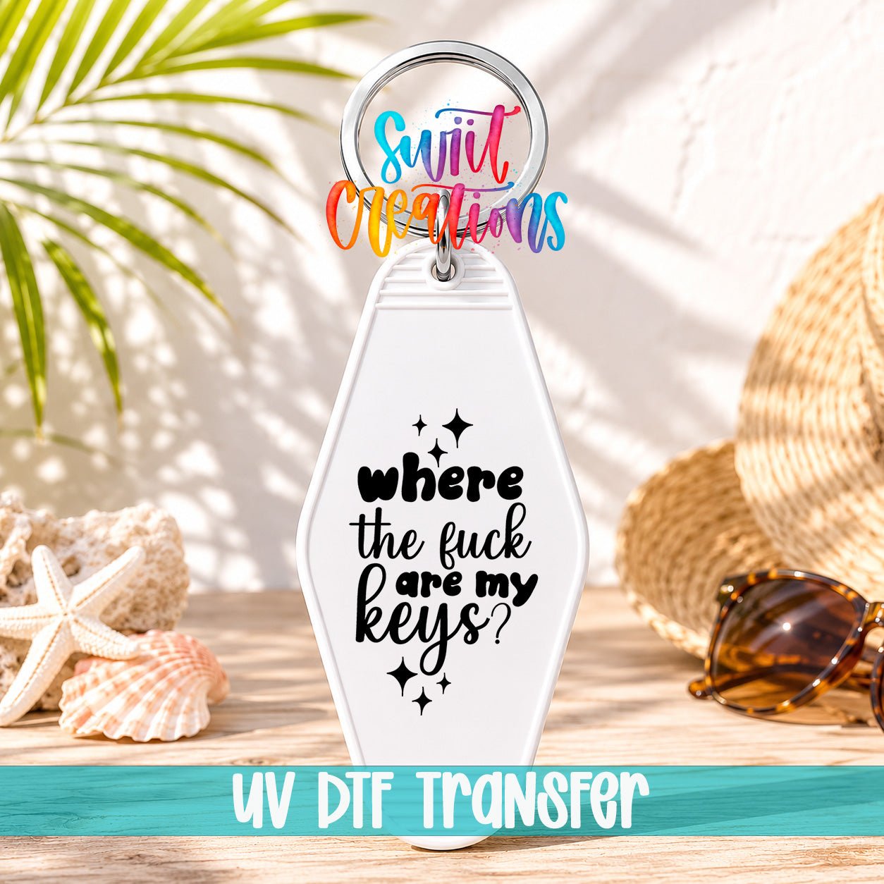 Where The Fuck Are My Keys Motel Keychain UV DTF Transfer | Funny Adult Humor Decal | MK2128 - Swiit Creations