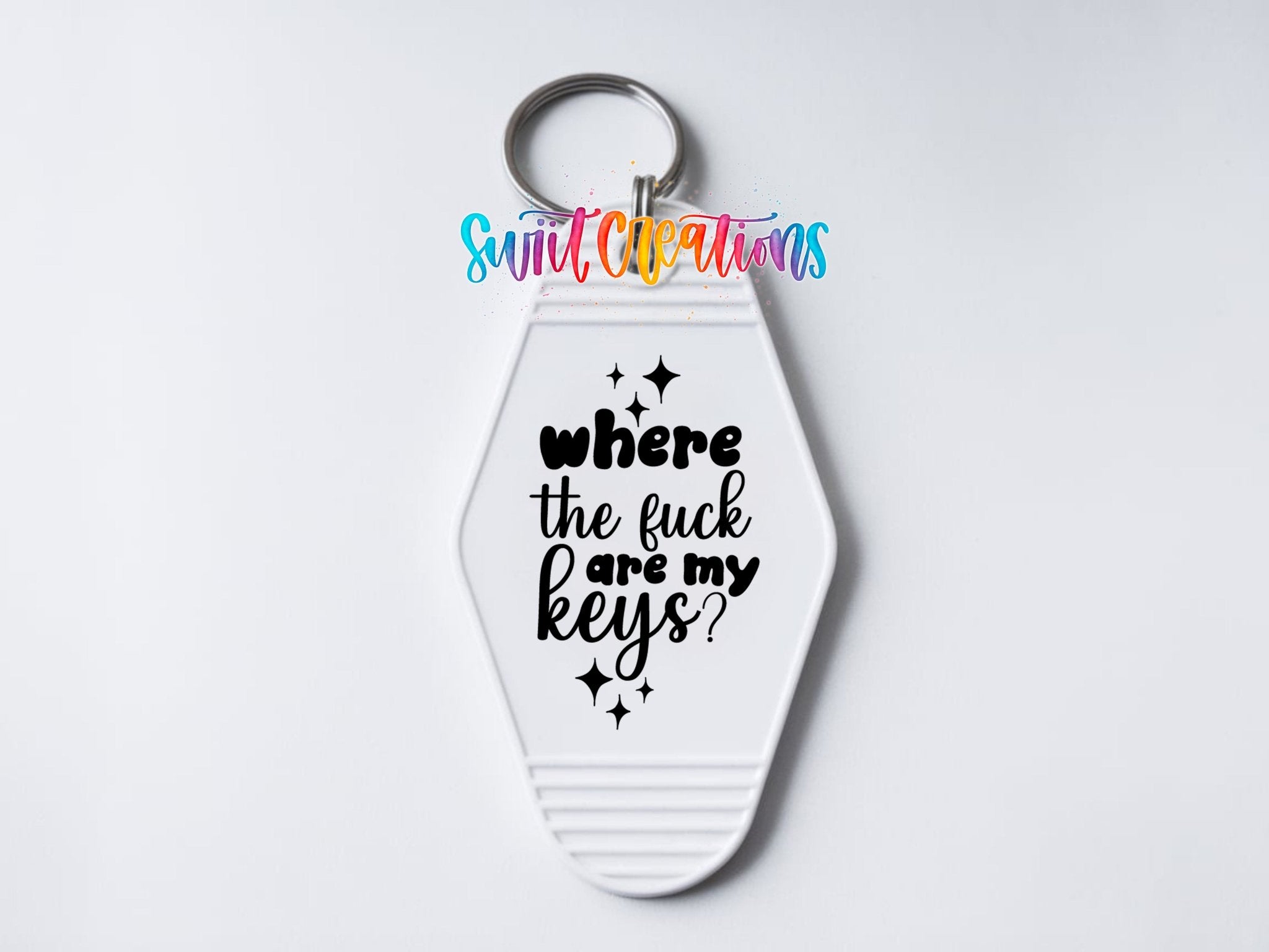 Where The Fuck Are My Keys Motel Keychain UV DTF Transfer | Funny Adult Humor Decal | MK2128 - Swiit Creations