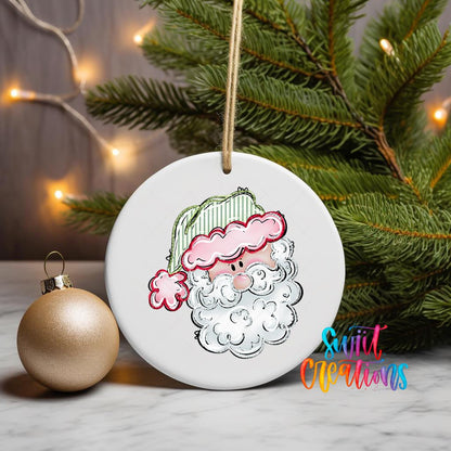 Whimsical Santa Christmas Ornament UV DTF Decal | O-1528 - Swiit Creations