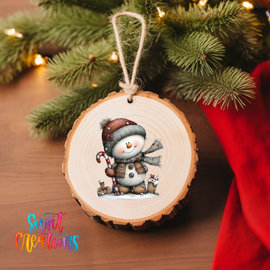 Whimsical Snowman Christmas UV DTF Ornament Transfer | O-1751 - Swiit Creations