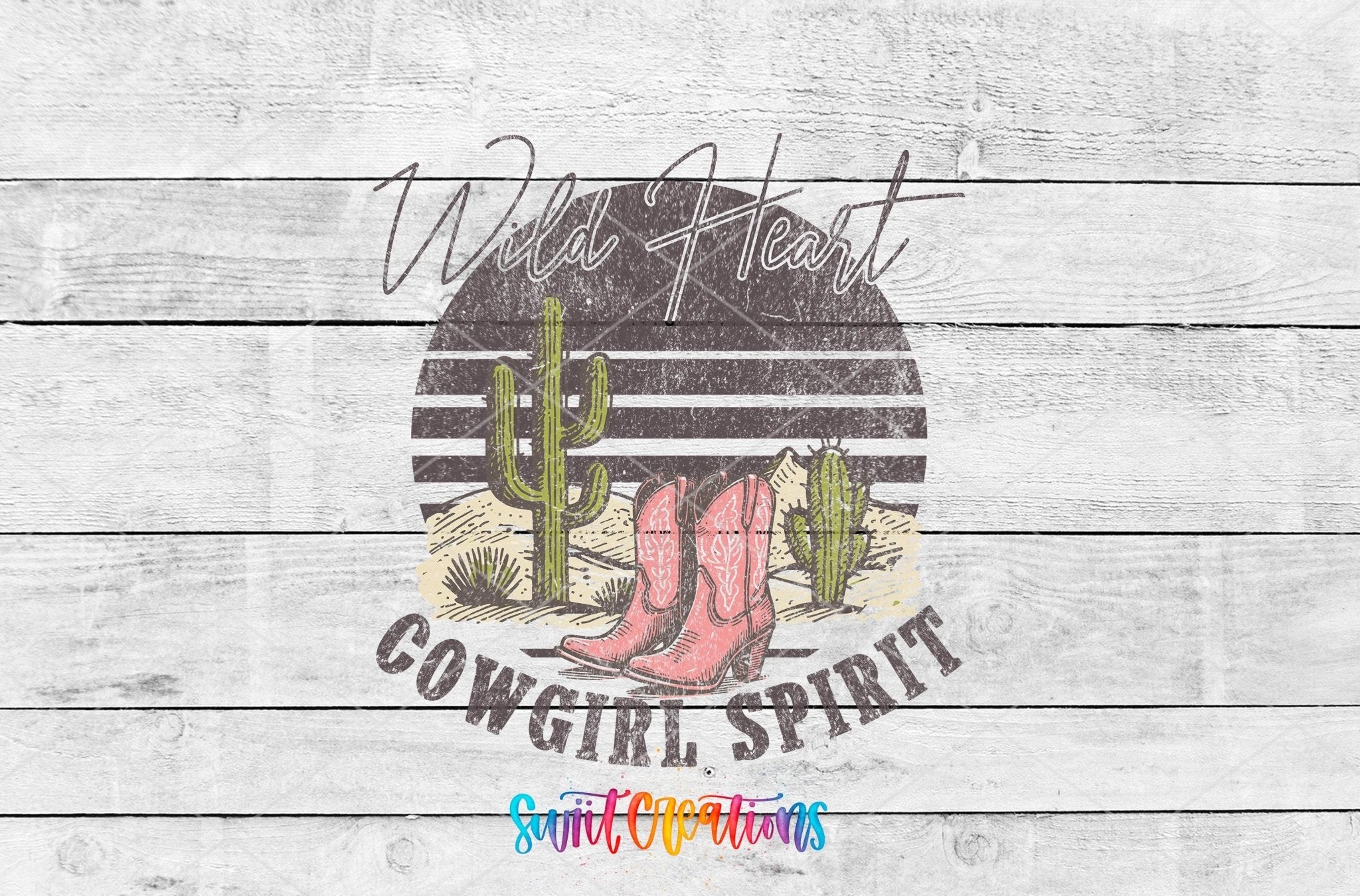 Wild Heart Cowgirl Spirit Motel Keychain UV DTF Transfer | Western Desert Design | MK1521 - Swiit Creations