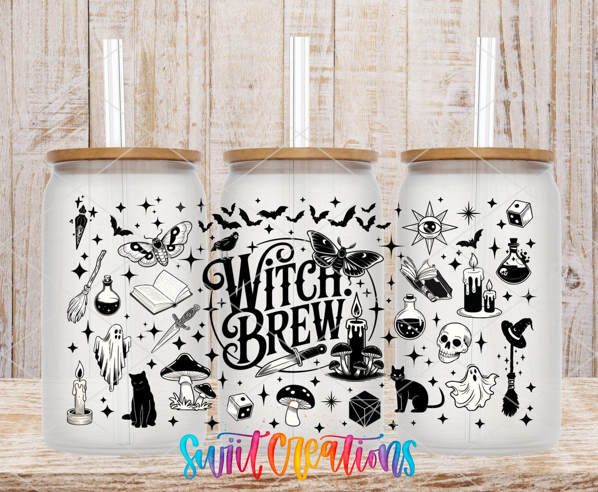 Witch Brew UV DTF Transfer Tumbler Wrap | Spooky Halloween Potion Ghost Cat Cup Decal | DTF289 - Swiit Creations