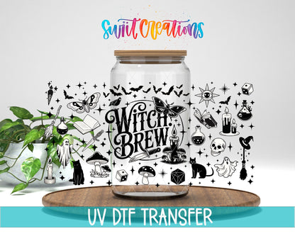 Witch Brew UV DTF Transfer Tumbler Wrap | Spooky Halloween Potion Ghost Cat Cup Decal | DTF289 - Swiit Creations