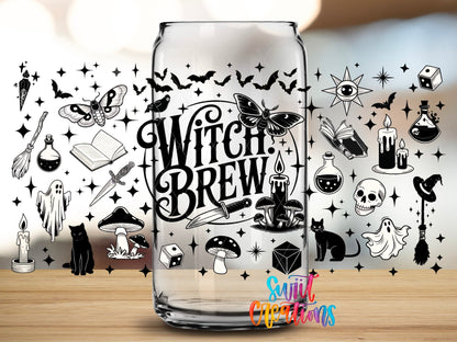 Witch Brew UV DTF Transfer Tumbler Wrap | Spooky Halloween Potion Ghost Cat Cup Decal | DTF289 - Swiit Creations