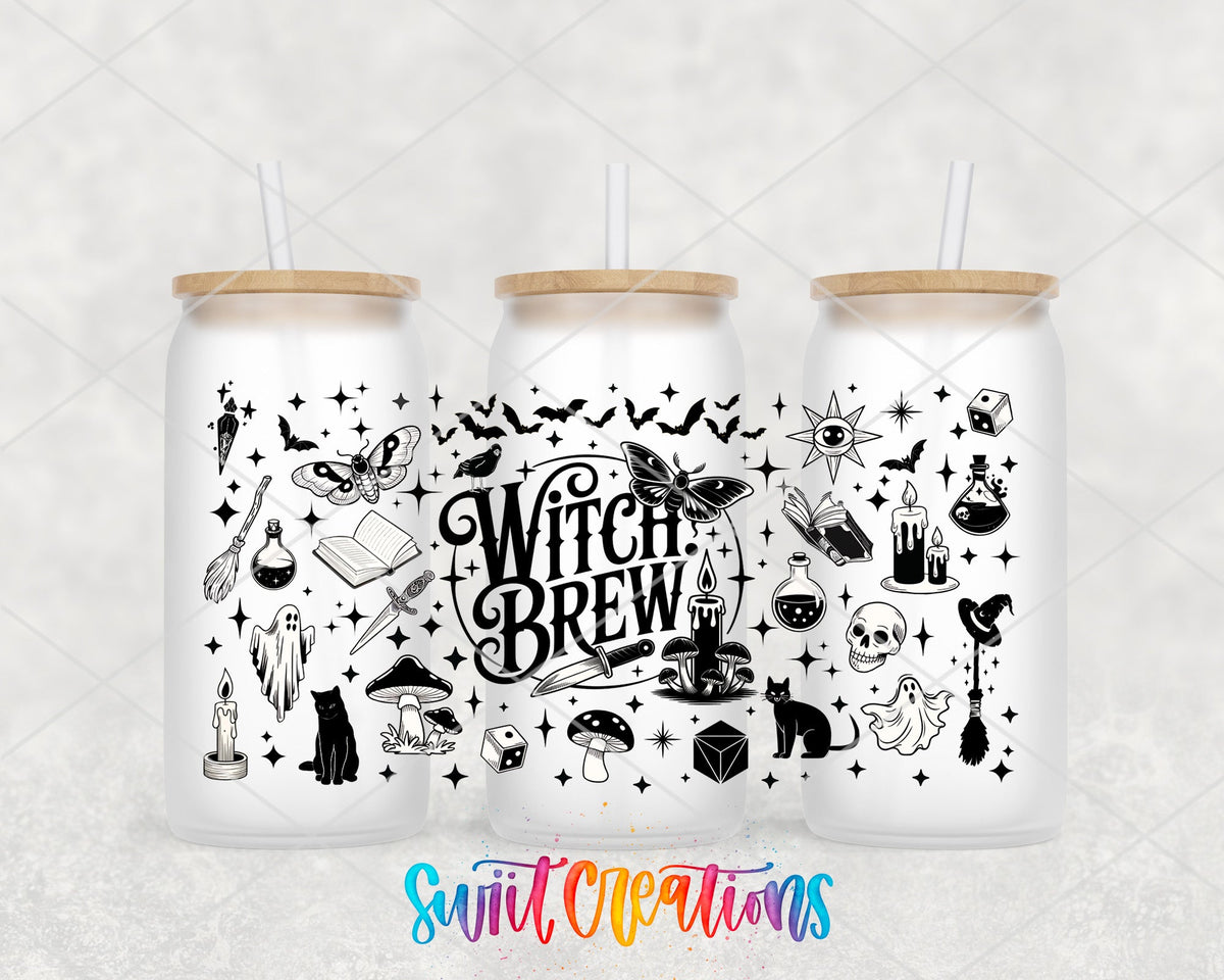 Witch Brew UV DTF Transfer Tumbler Wrap | Spooky Halloween Potion Ghost Cat Cup Decal | DTF289 - Swiit Creations