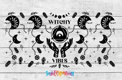 Witchy Vibes Moon Phase UV DTF Transfer Tumbler Wrap | DTF022 - Swiit Creations