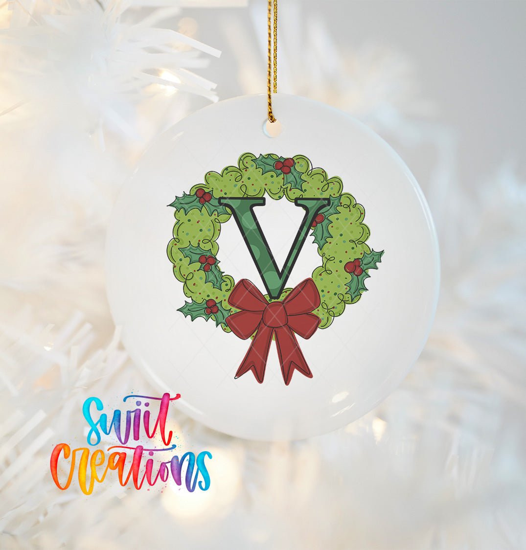 Wreath Christmas Personalized Christmas Ornament CFO09 - Swiit Creations