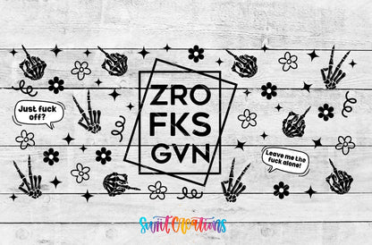 ZRO FKS GVN UV DTF Transfer Tumbler Wrap | Sarcastic Black White Checkered | DTF304 - Swiit Creations