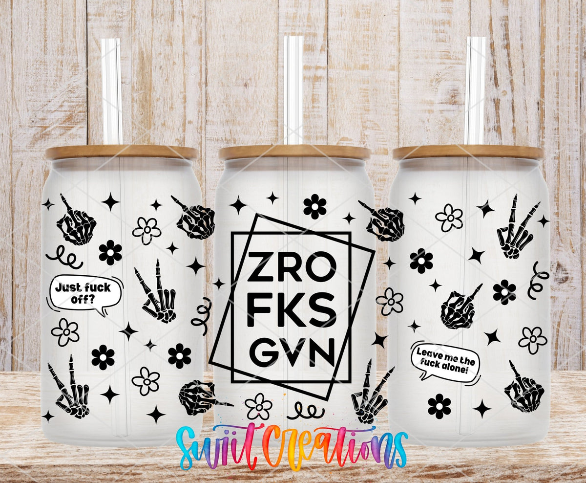 ZRO FKS GVN UV DTF Transfer Tumbler Wrap | Sarcastic Black White Checkered | DTF304 - Swiit Creations