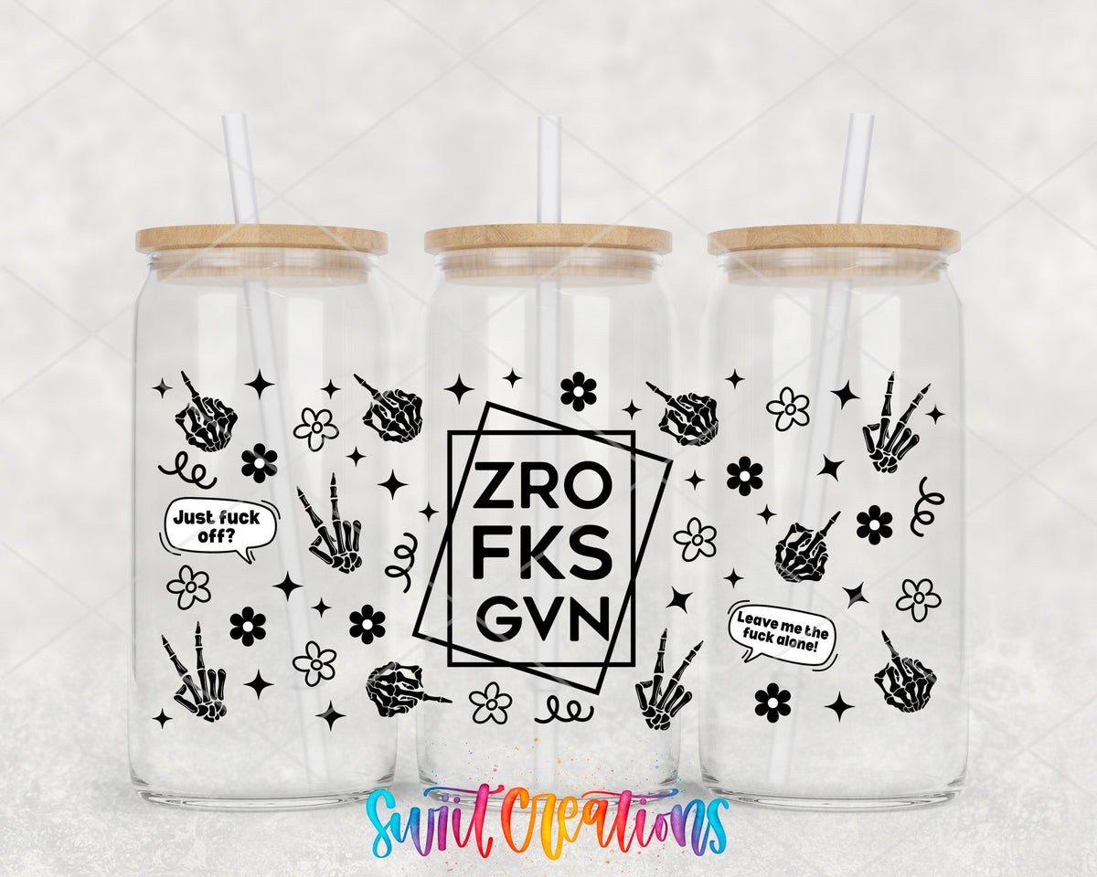 ZRO FKS GVN UV DTF Transfer Tumbler Wrap | Sarcastic Black White Checkered | DTF304 - Swiit Creations