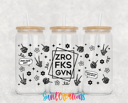 ZRO FKS GVN UV DTF Transfer Tumbler Wrap | Sarcastic Black White Checkered | DTF304 - Swiit Creations