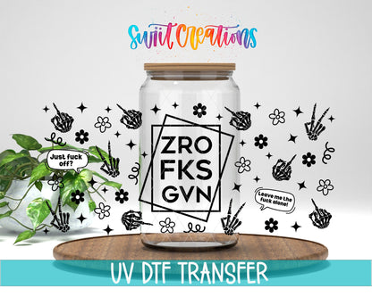 ZRO FKS GVN UV DTF Transfer Tumbler Wrap | Sarcastic Black White Checkered | DTF304 - Swiit Creations