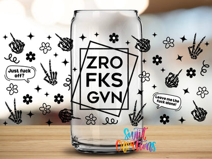 ZRO FKS GVN UV DTF Transfer Tumbler Wrap | Sarcastic Black White Checkered | DTF304 - Swiit Creations