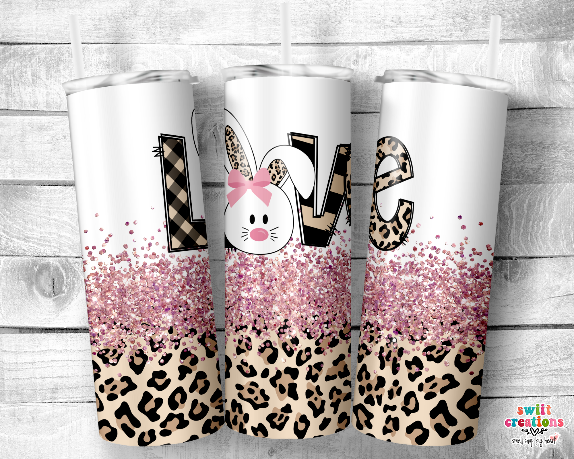 Bunny Love Leopard Tumbler (T155)