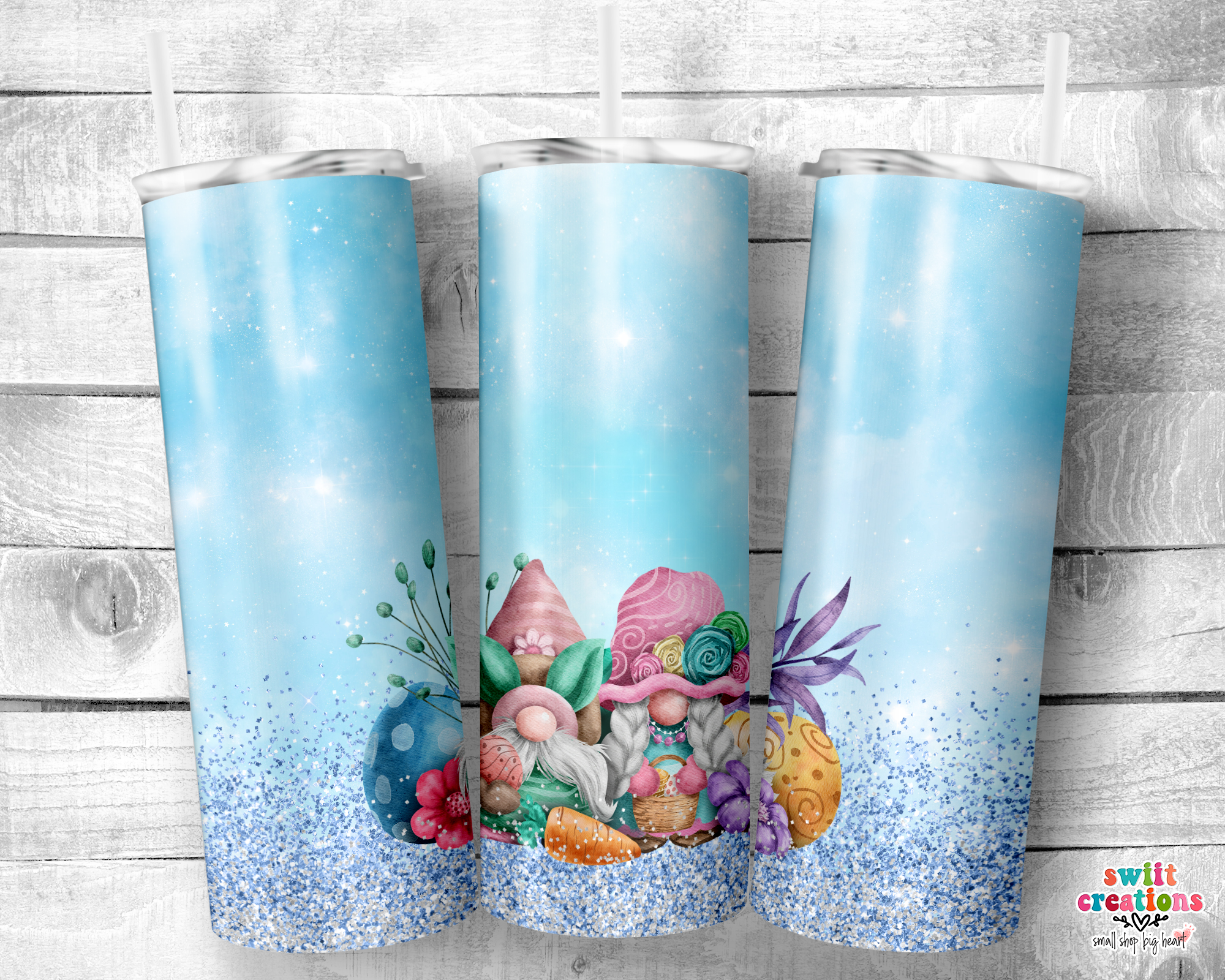 Blue Sky Easter Gnome Tumbler (T171)