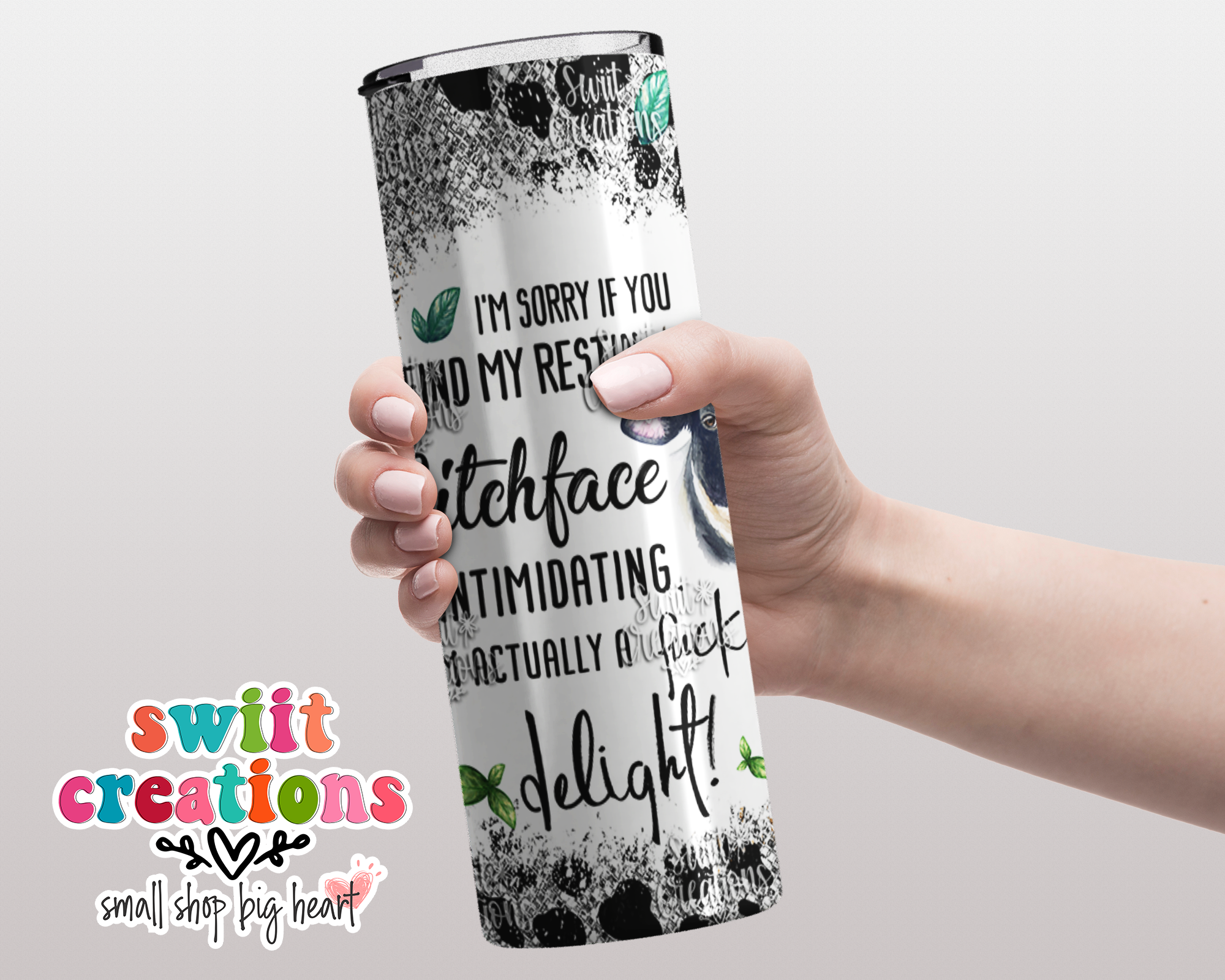 Cow Resting Bitchface Tumbler (T048)