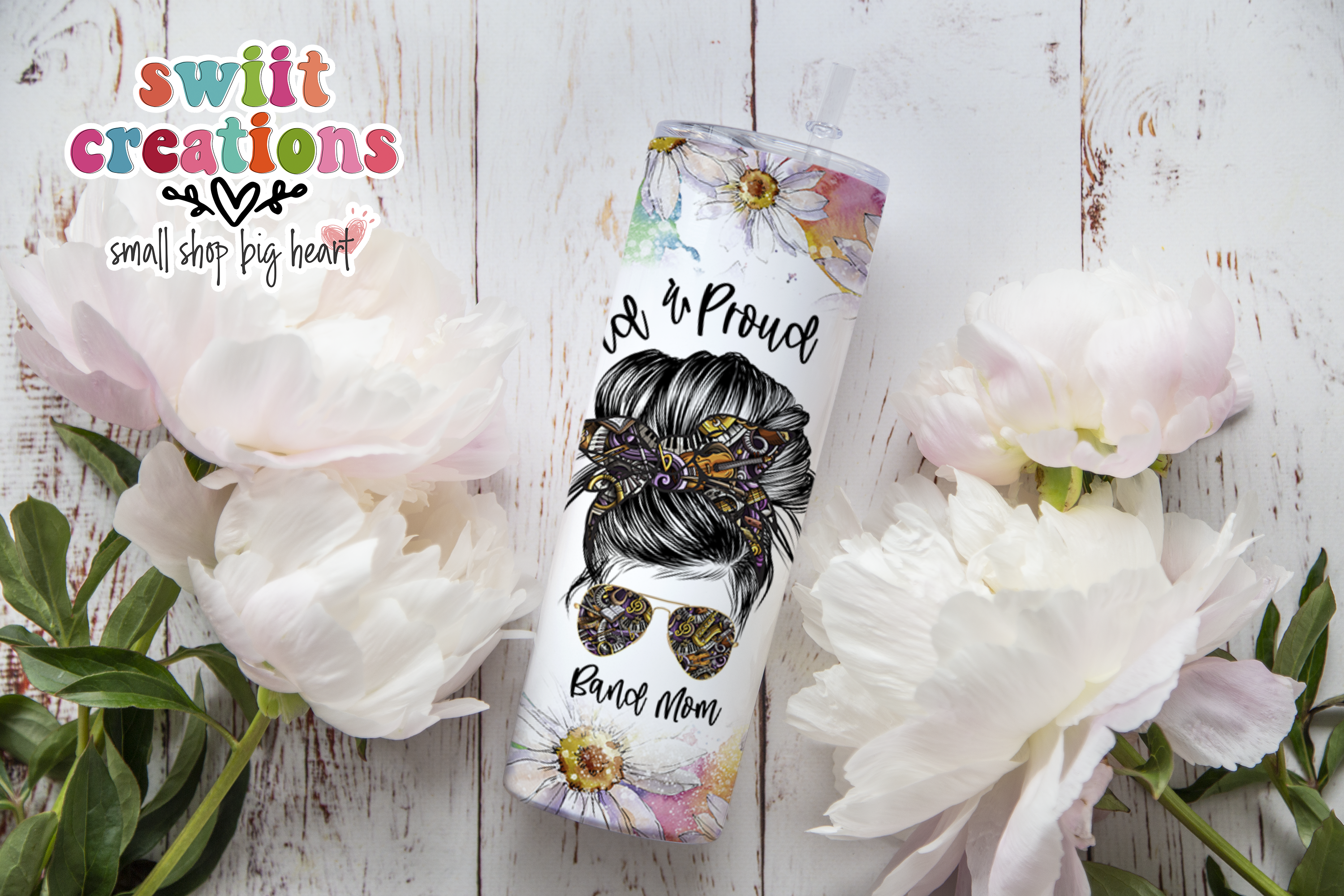Floral Loud and Proud Band Mom Tumbler (T263)
