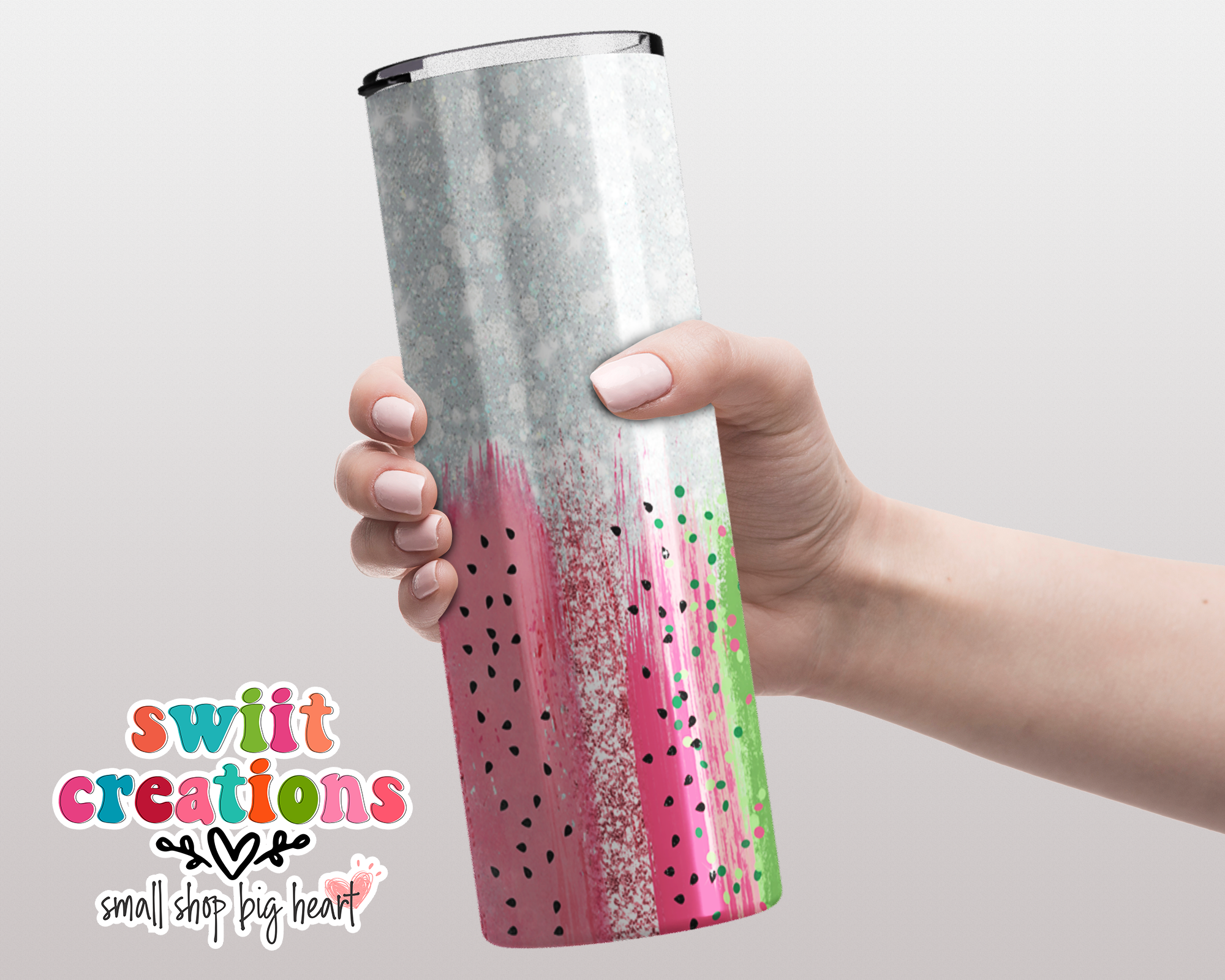 Watermelon Glitter Tumbler (T195)