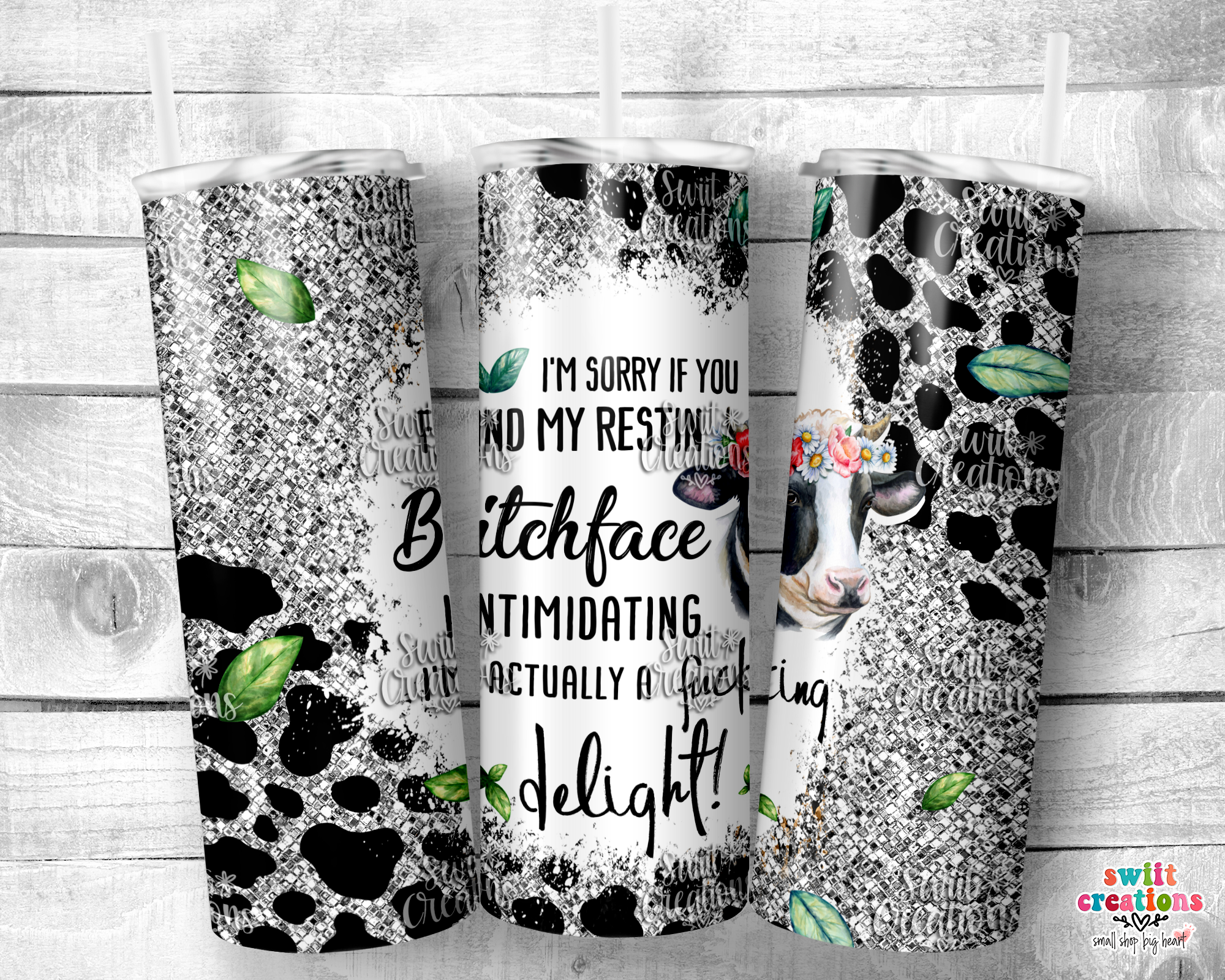 Cow Resting Bitchface Tumbler (T048)