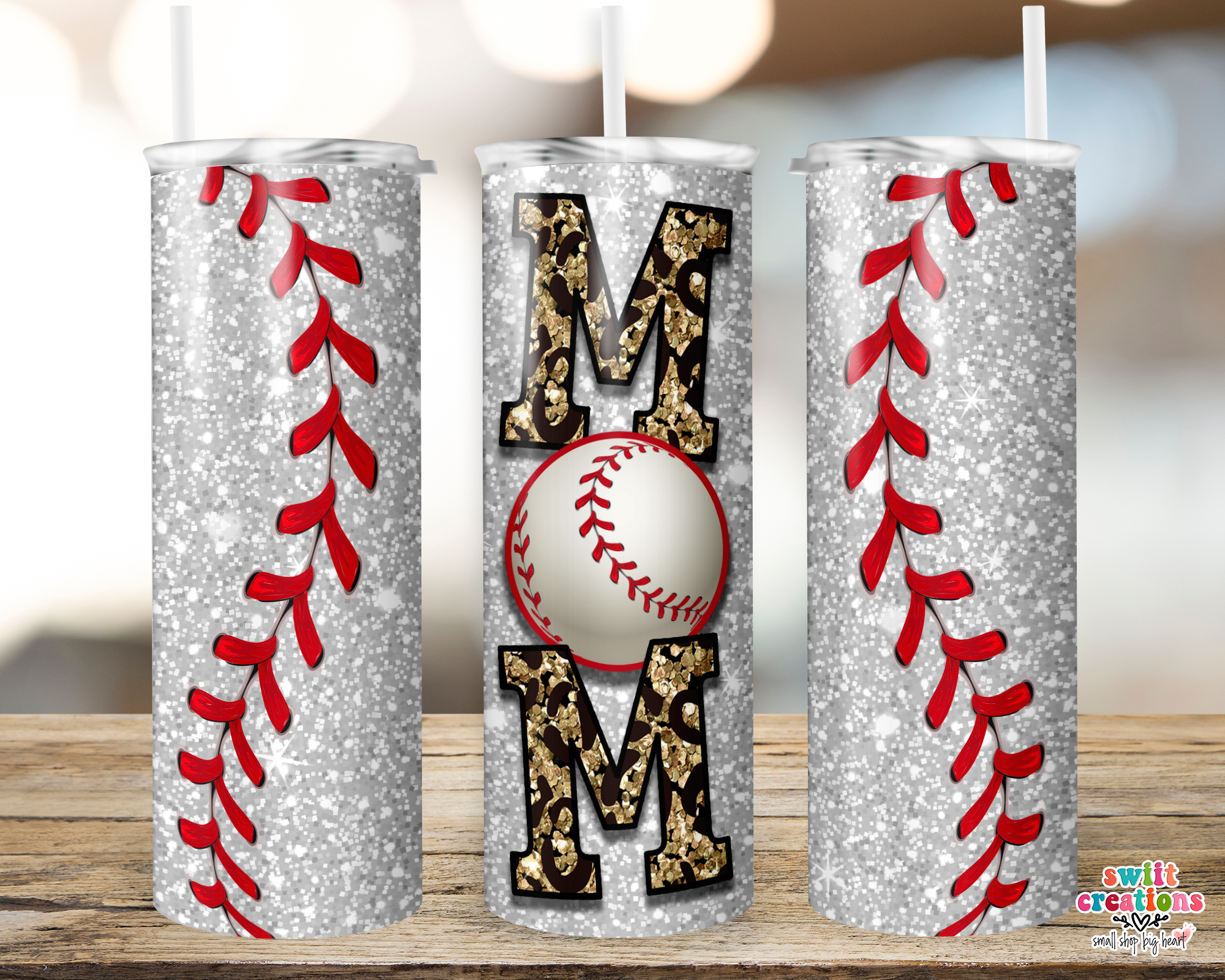Baseball Mom Glitter Tumbler (T270)