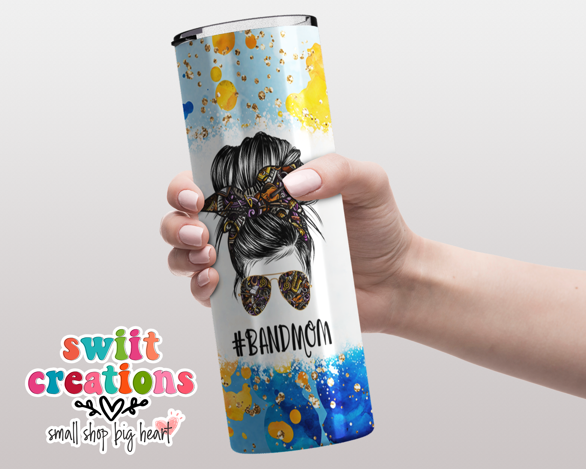 Band Mom Blue and Gold Tumbler (T026)