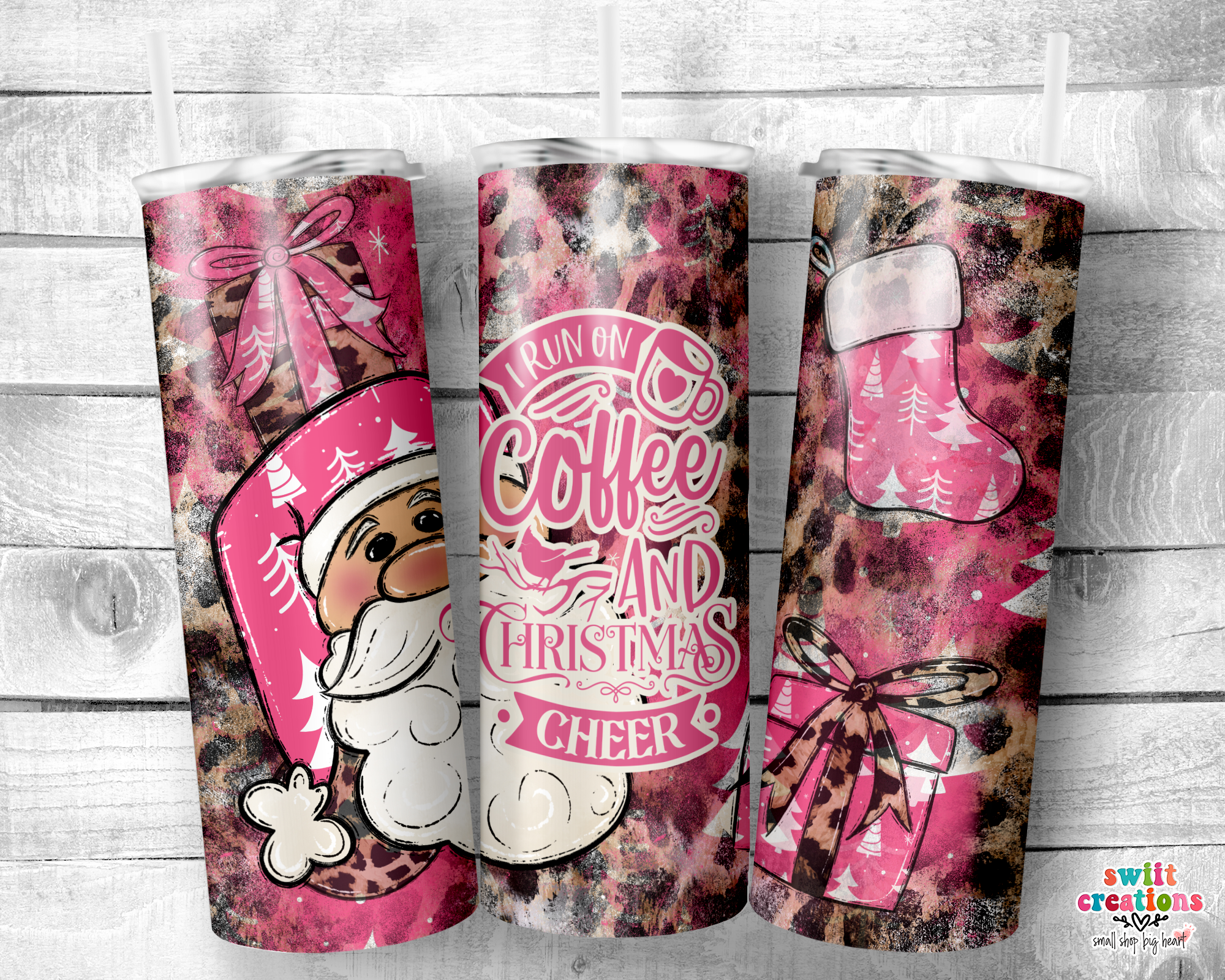 I Run On Coffee and Christmas Cheer Tumbler (T313)