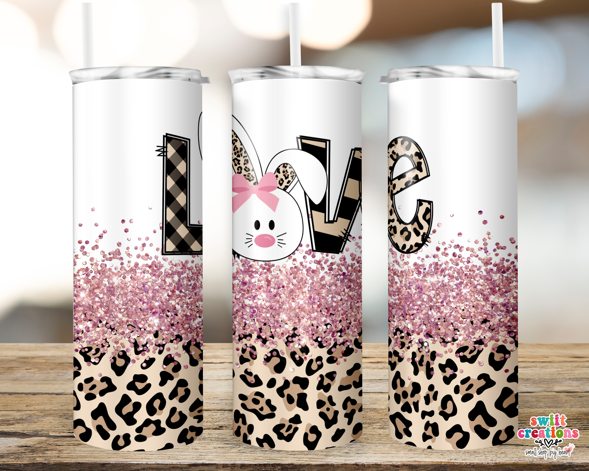 Bunny Love Leopard Tumbler (T155)