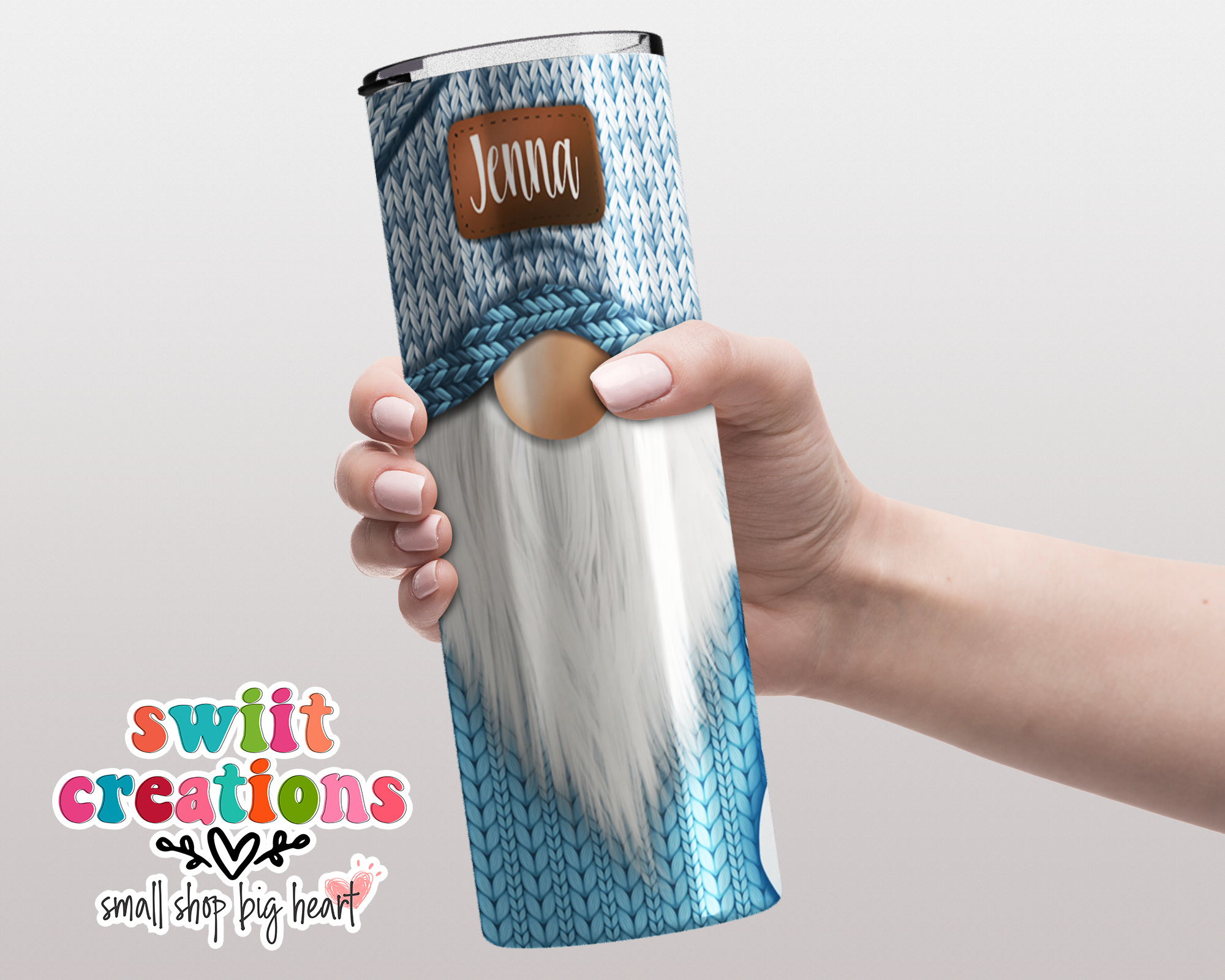 Blue Christmas Gnome Tumbler (T303)