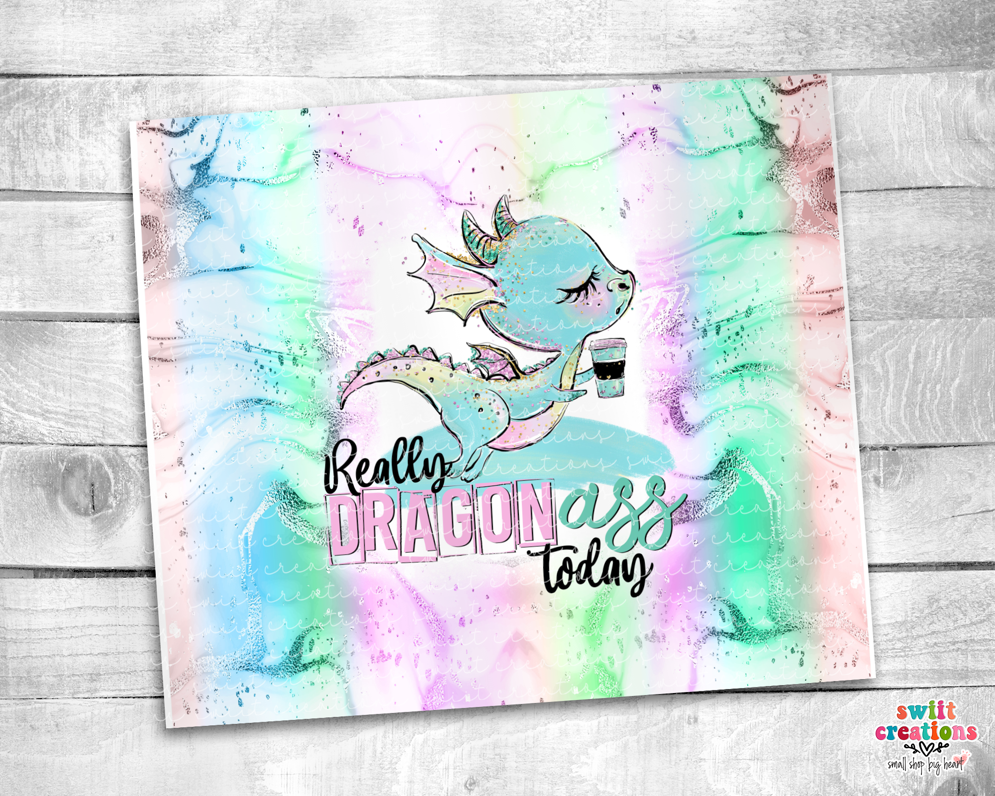 Dragon Ass Glitter Tumbler (T194)