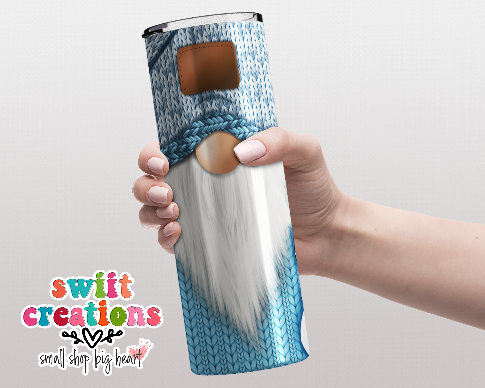 Blue Christmas Gnome Tumbler (T303)