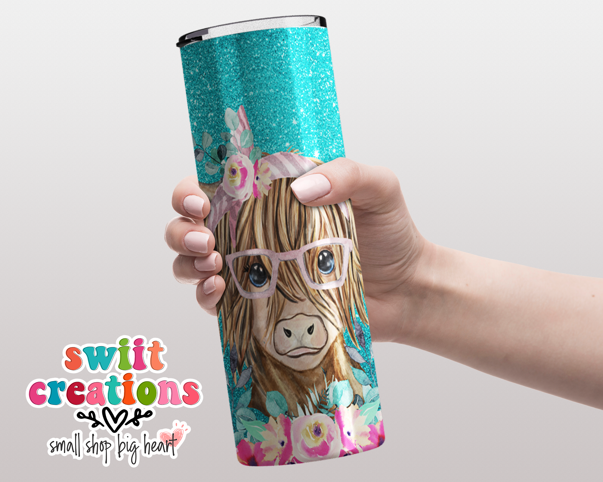 Floral Cow Tumbler (T344)