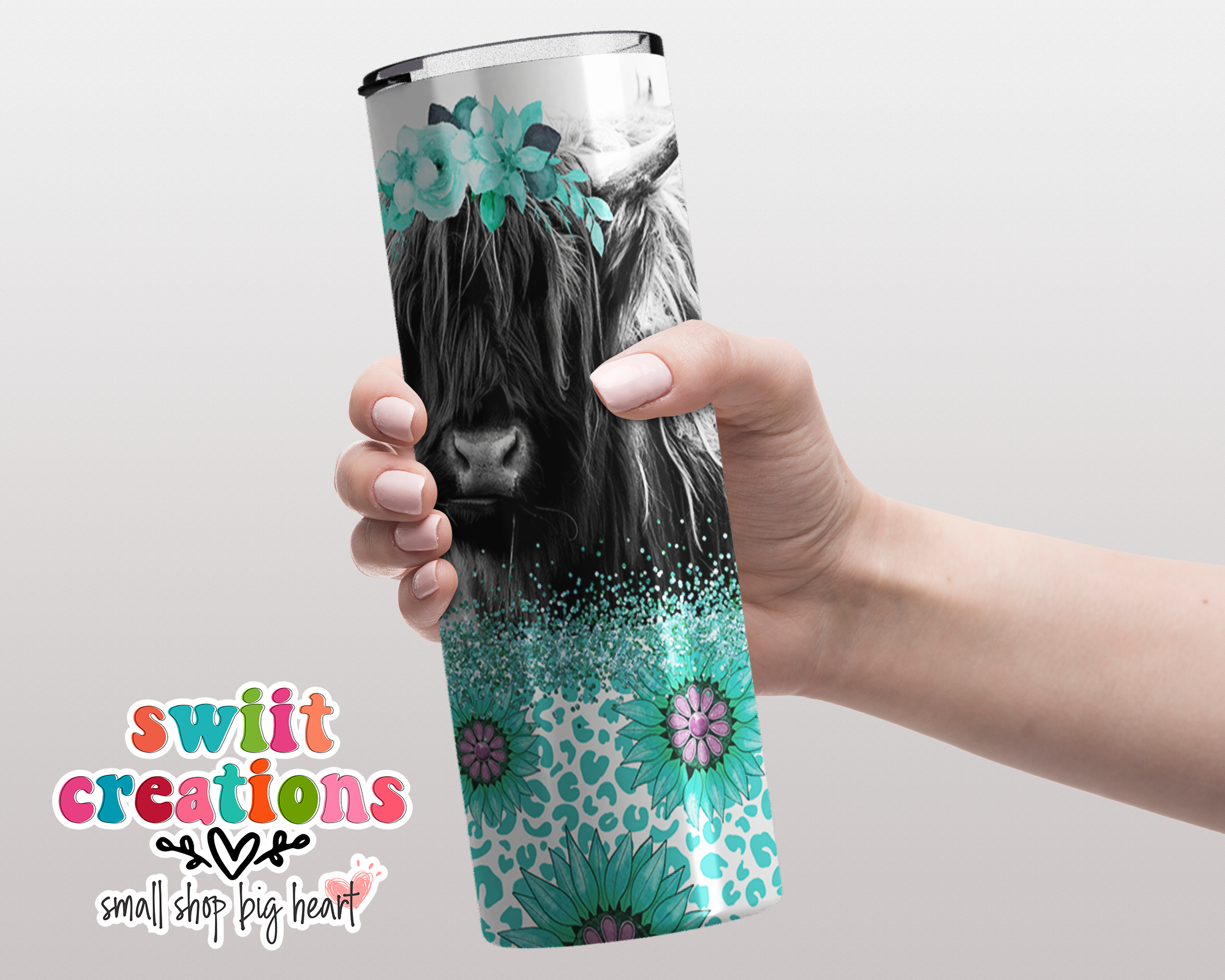Floral Cow Tumbler (T379)